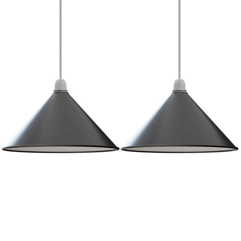 14.3cm H Metal Cone Lamp Shade ( Screw On ), Black
