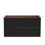 Meuble-lavabo mural en noyer de 36 po Grace avec tiroirs noirs doux SANS lavabo, armoire de salle de bain flottante murale pour salle de bain moderne, KD-1736451948