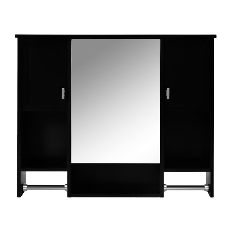Armoire de rangement murale moderne 35 po x 28 po, Noir