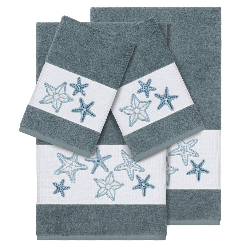 Ensemble de serviettes 3 pièces Lydia, Bleu sarcelle, 4 Piece Towel Set (2 Bath Towel, 2 Hand Towels)