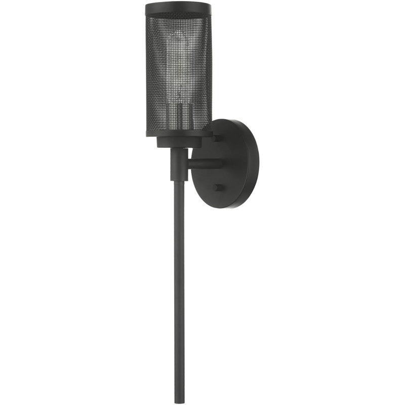 Steel Mesh Wall Sconce with 1 Light - Stylish 5.125 Inch Shade, Black