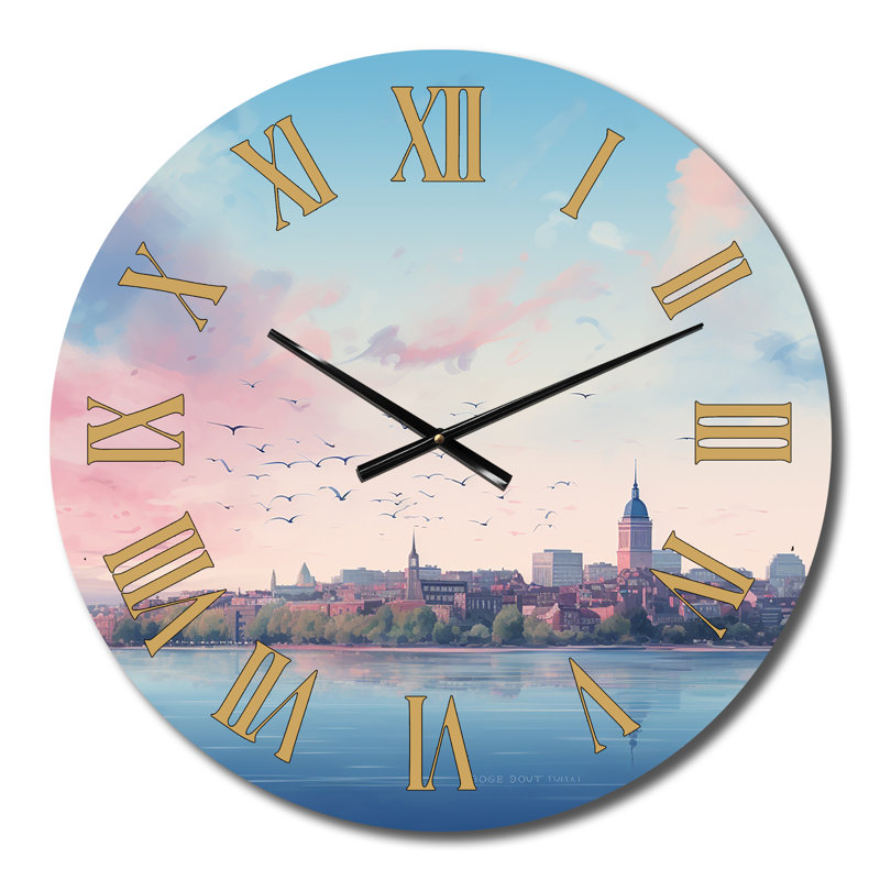 Horloge murale Boston City Skyline, Moyenne