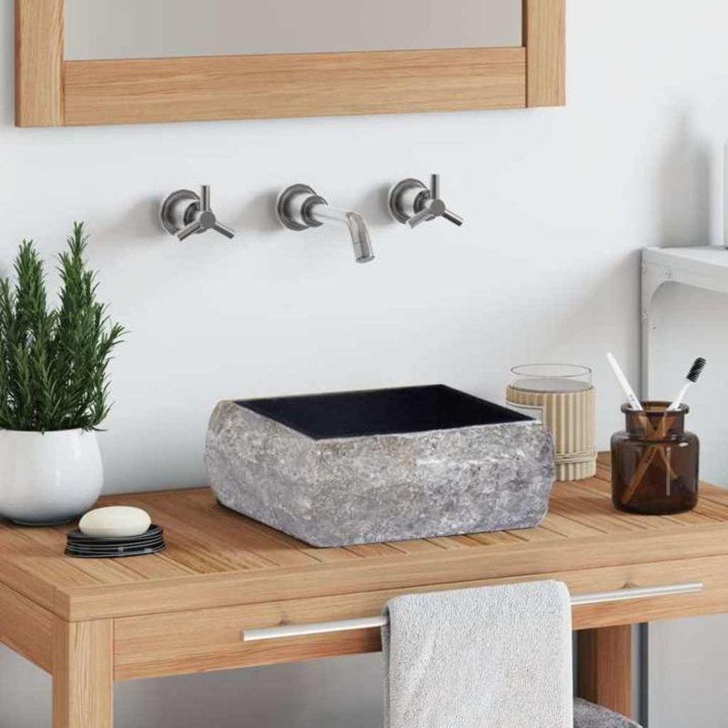 Lavabo de salle de bain vasque carrée, Noir