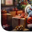 Tapis de vaisselle English Bull Terrier and Santa Claus