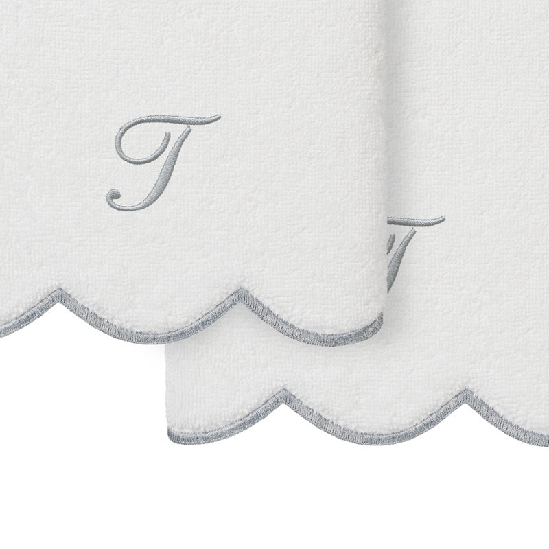  Ensemble de serviettes 100% coton turque ADORNIA, T, Blanc / Gris, Ensemble de 2 essuie-mains