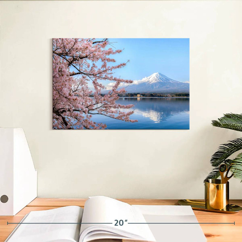 Lac Kavia Kawaguchiko et Mont Fuji, H 8 po x l 12 po