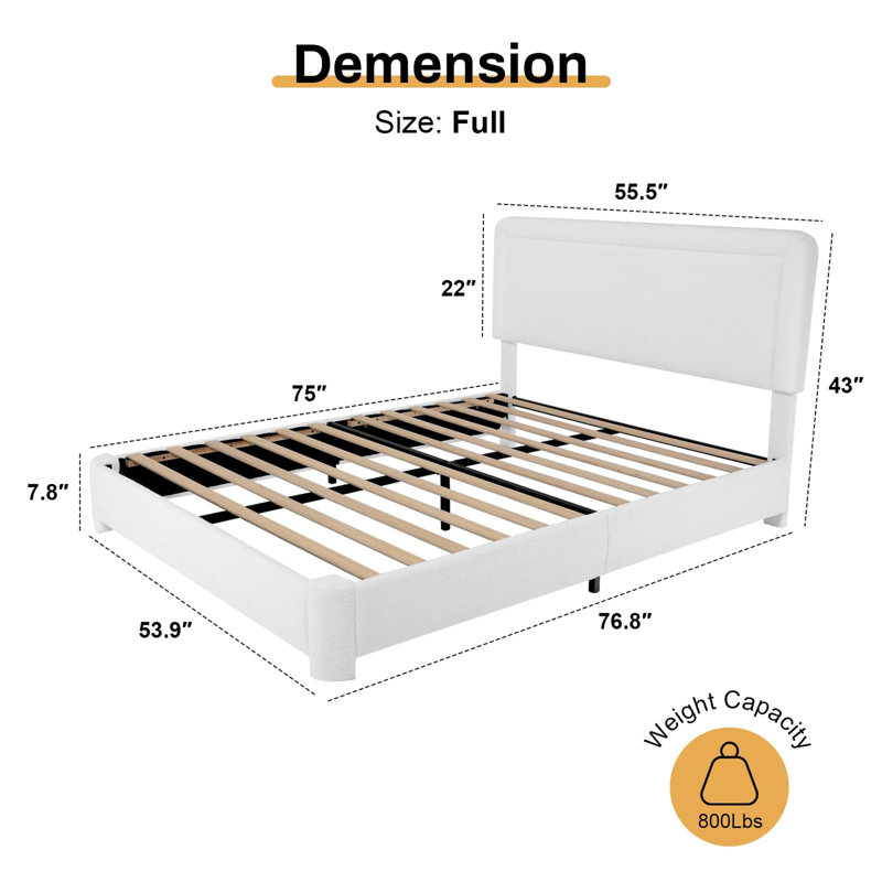Ebern Designs Upholstered Bed Frame with Headboard