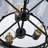 13" 3-Light Matte Black Smoked Flat Panel Glass Drum Chandelier