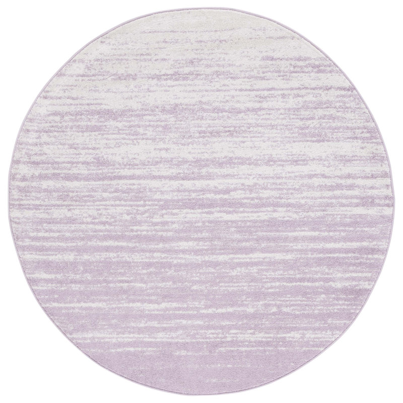 Bethlyn Ombre Cream/Purple Area Rug, Round 4'