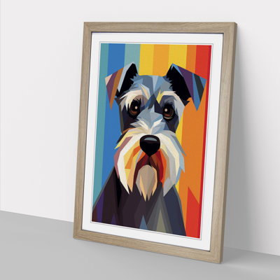 Schnauzer Minimalism No.2 - Single Picture Frame Print on Wood