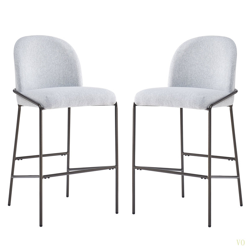 Ensemble de 2 tabourets de bar Galen, Gris