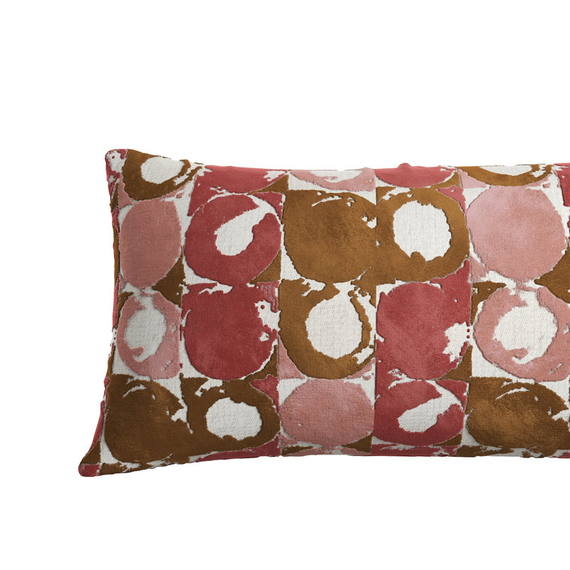 Coussin Birstall, H 14 po x l 48 po, Rose géométrique