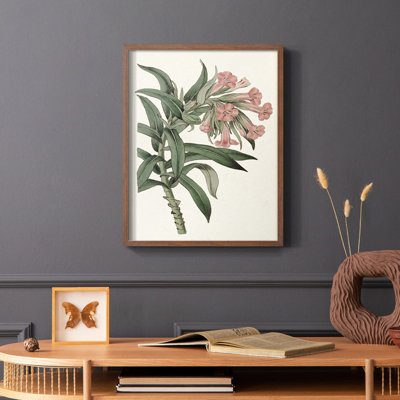 «Pink Floral Mix VI», reproduction encadrée - bois massif, Brun, H 20 po x l 16 po