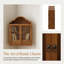 Armoire murale, bois massif avec façade ondulée, style campagnard rétro, unité de rangement murale, brun