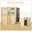 4 Panel Wood Room Divider With Photo Frames, Portable Folding Privacy Screen For Home And Office, Natural Finish