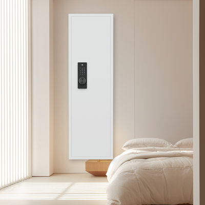 Coffre-fort mural de 53 po avec tablettes réglables - Rangement sécuritaire et précieux, panneau à écran tactile, entrée, carabines blanches à panneau encaissées en toute sécurité