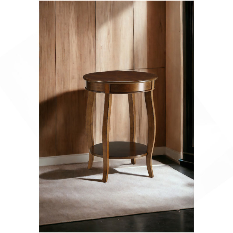 Aberta Walnut Finish Accent Table