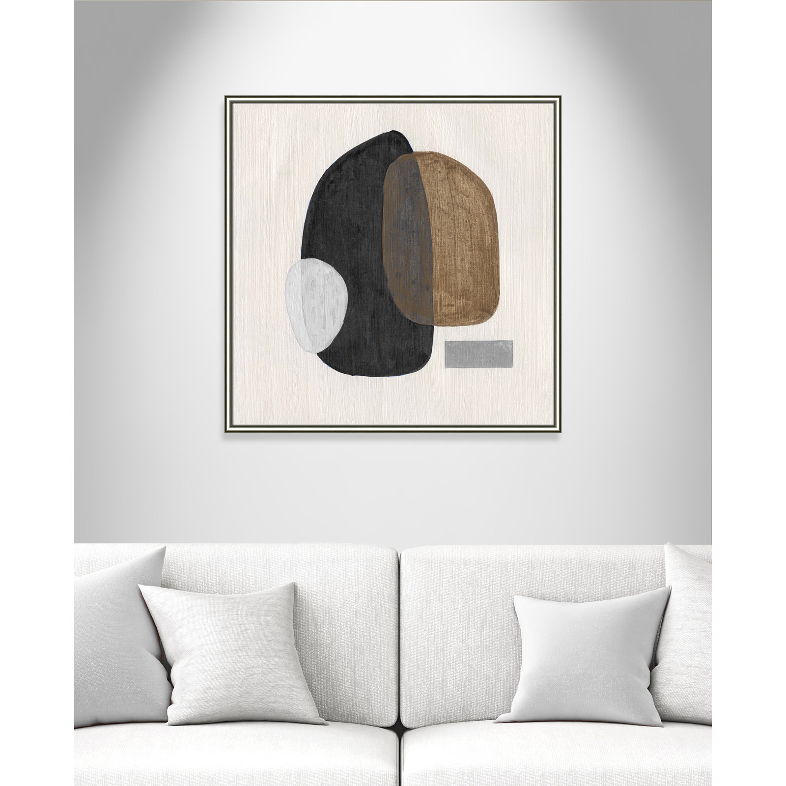 Inola Neutral Stones III Wall Art, 33.25" H x 33.25" W, Silver