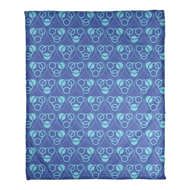 Couverture polaire à cercles classiques, l 60 po x L 80 po, Bleu / bleu sarcelle