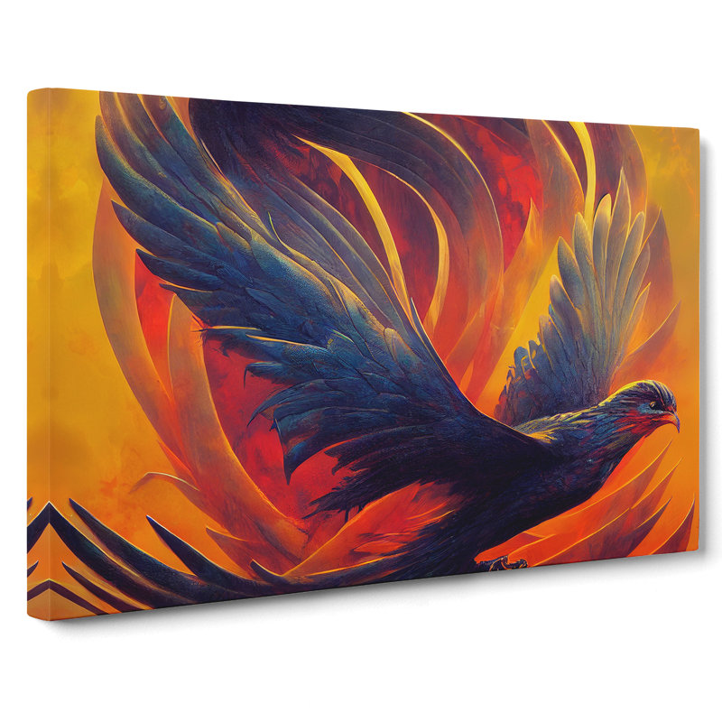 Luminous Phoenix Bird - Wrapped Canvas, 35cm H x 50cm W x 3cm D