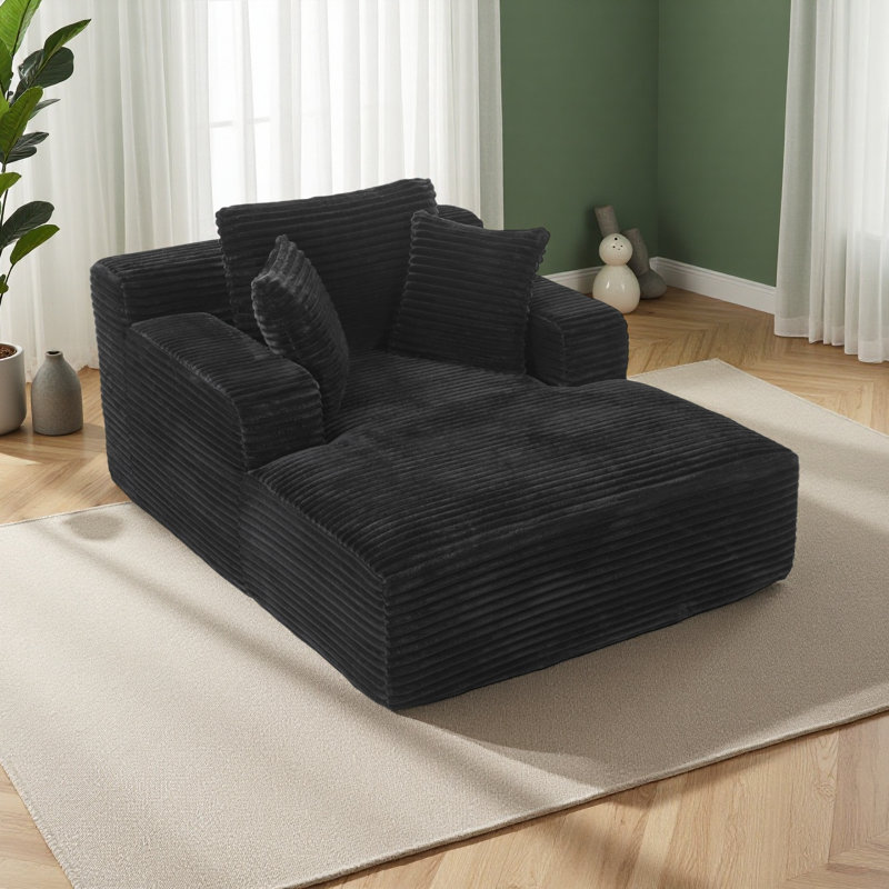 Canapé-lit Compressé de 48,8 po avec coussins amovibles, canapé-lit moderne pour le salon et la chambre à coucher, Noir