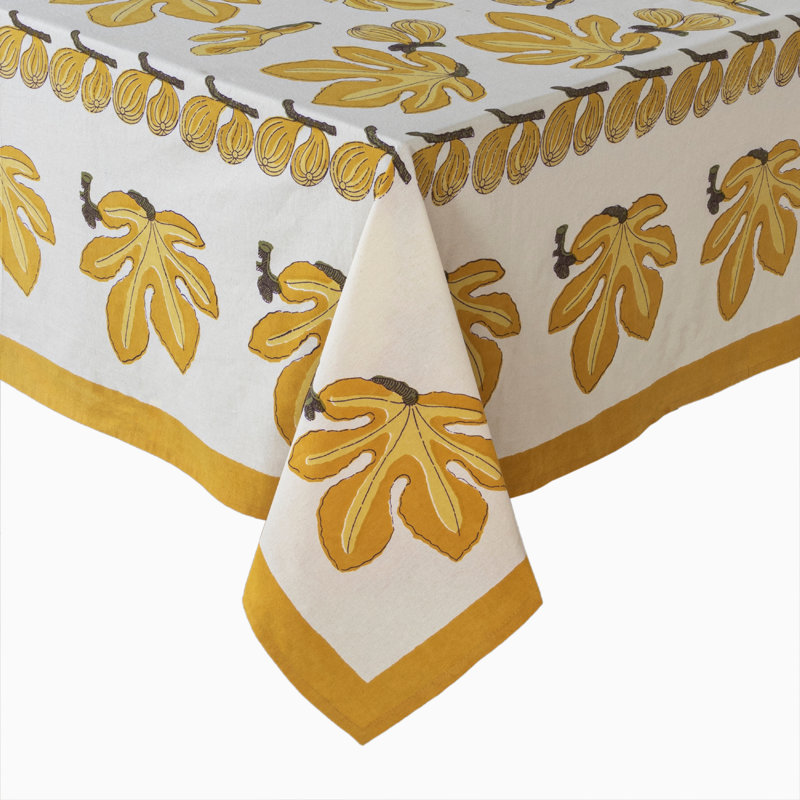 Nappe Debarata, 128 po x 71 po, Jaune / blanc