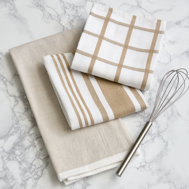 Ensemble de 2 serviettes en microfibre à imprimé, Beige