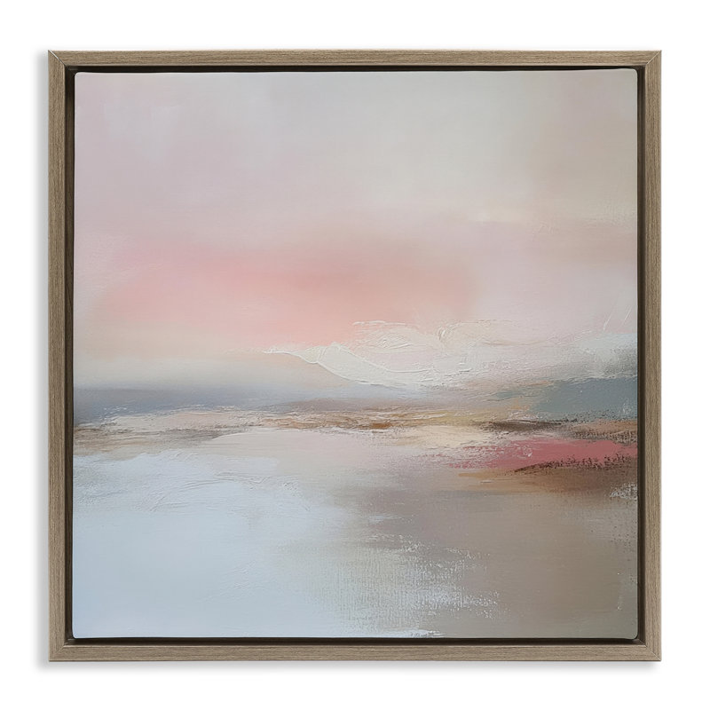 Cadre flottant Mute Landscape Distant Horizon, design par Petal Prints Design, H 25 po x l 25 po