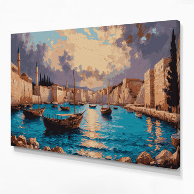 Cities Antalya Turkey Grey Canvas Wall Art