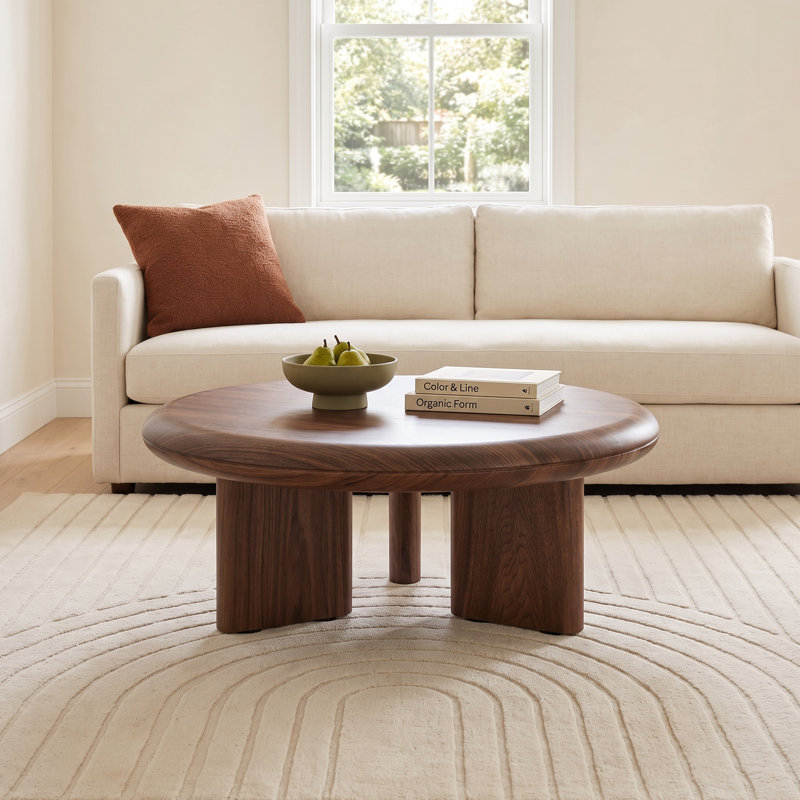 Harper Round Coffee Table In Walnut