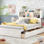 Full Size Storage Platform Bed With Pull Out Shelves, Trundle And 2 Drawers-263403343