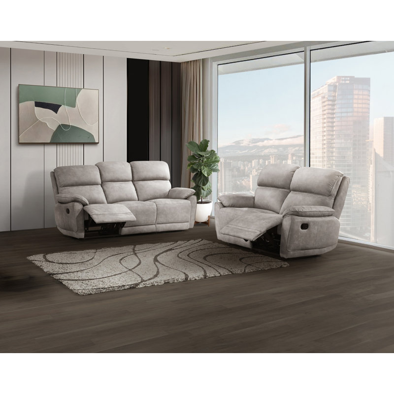 Ensemble 2 pièces: canapé inclinable et causeuse, Ensemble 2 pièces taupe