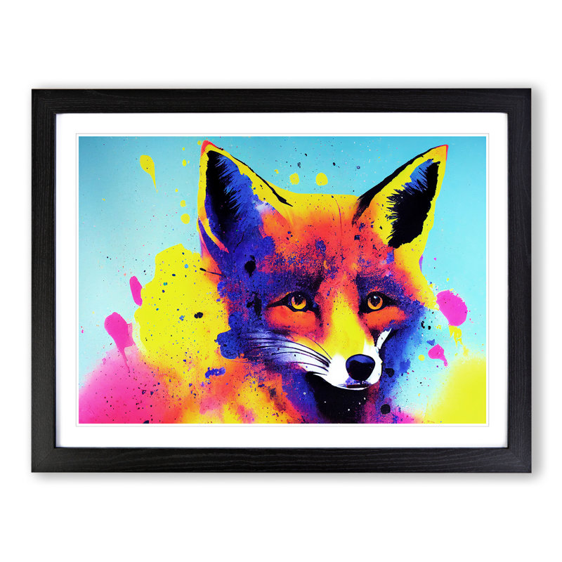 Fox Splashed Vol.2 Abstract - Single Picture Frame Print, Black Framed, 46cm H x 64cm W x 2cm D