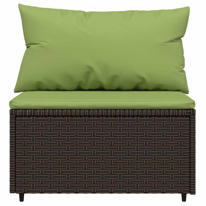 24.8'' Wide Patio Sectional Set with Cushions, Green, Brown