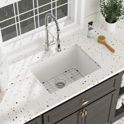 Durable Quartz Composite Undermount Laundry Utility Sink with Noise Reduction and Easy Cleaning