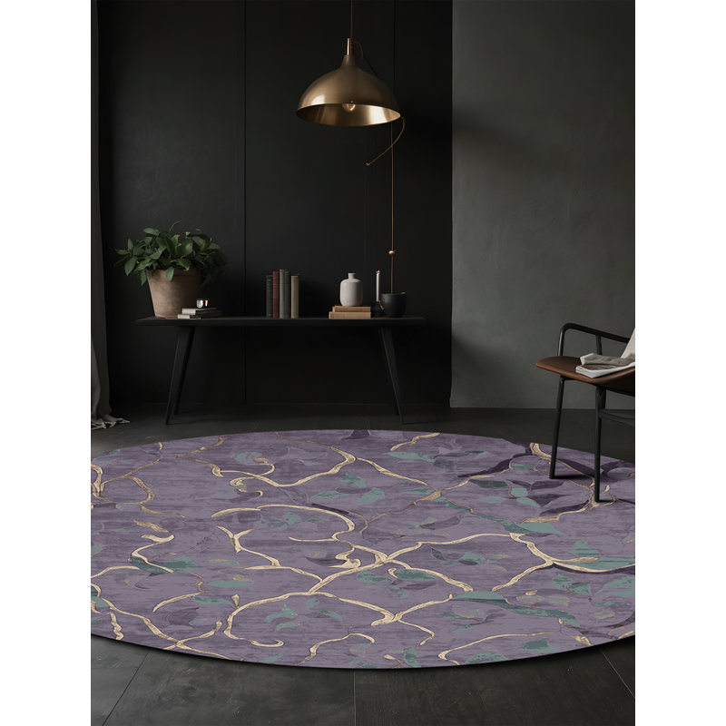 Tapis rose lavable à la machine, Rond 4 pi