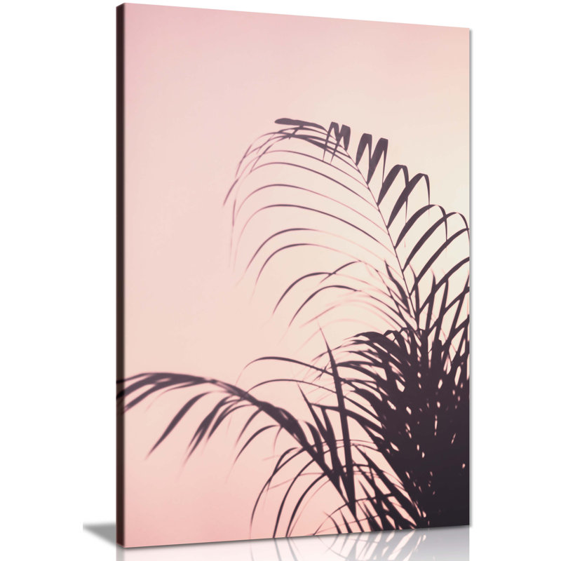 Summer Tropical Palm Leaves Shadow - Wrapped Canvas Art Prints, 31cm H x 20cm W