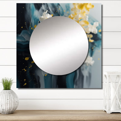 Pulchi - Grand miroir carré floral jacinthe pour décoration murale