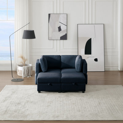 Canapé modulaire polyvalent avec composants réglables et repose-pieds supplémentaires