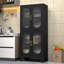 Armoire avec 4 portes et tablettes Ebern Designs-2125822813