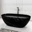 Baignoire de trempage autoportante à surface solide de 63 po (noir)-124895908