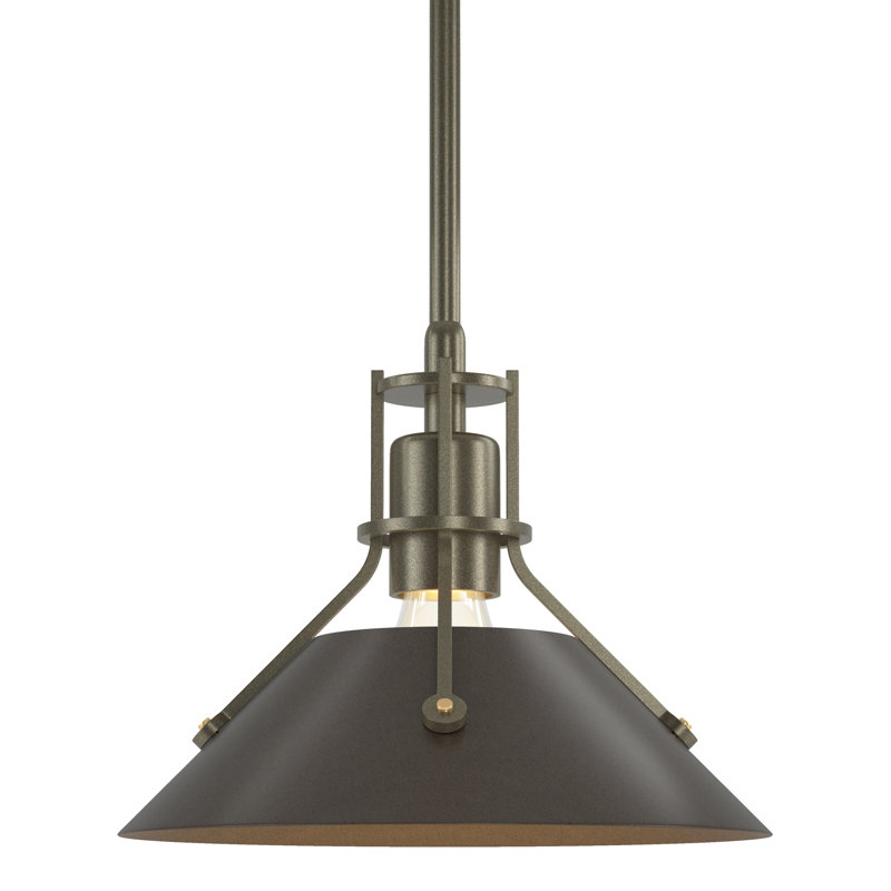 Henry 1 - Light Single Cone Pendant, Soft Gold, Bronze