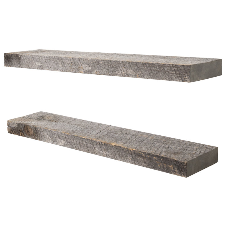 Sporgh 2 Piece Pine Floating Shelf, 2" H  x 5.5" W x 24" D, Dark Walnut