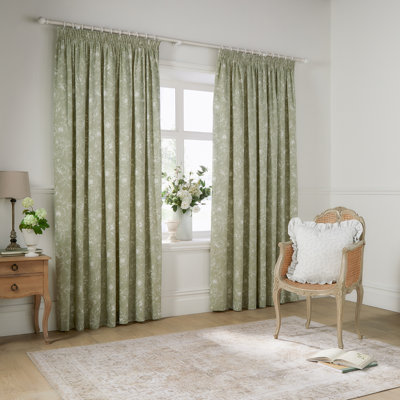Bella Pencil Pleat Curtain Panel Pair