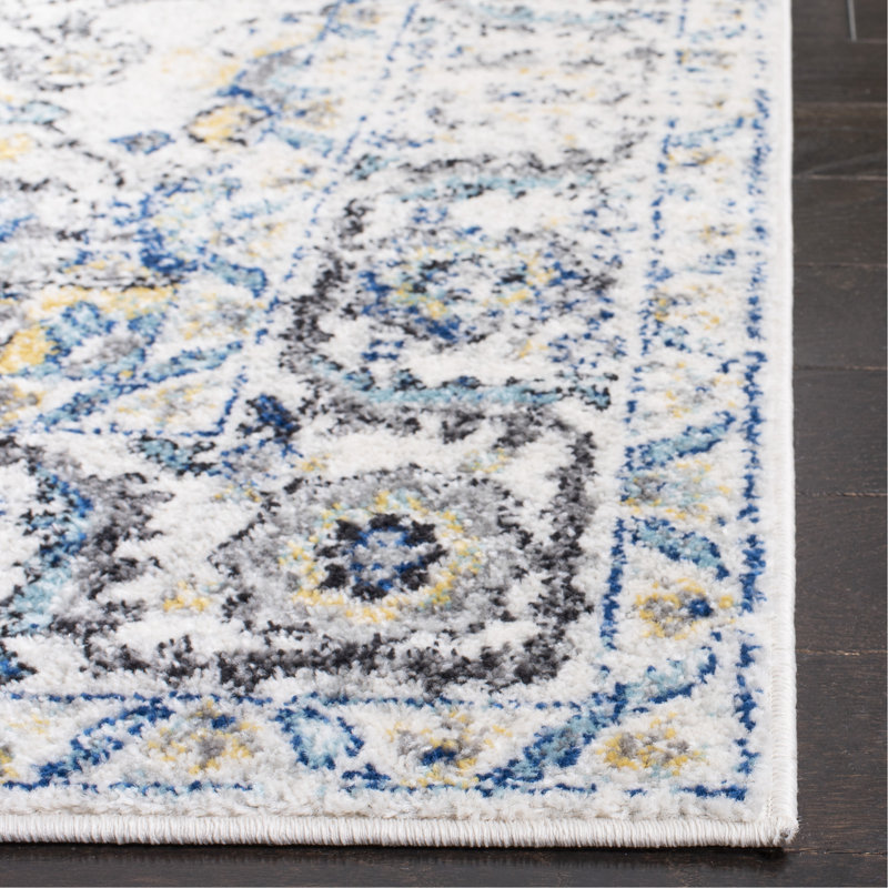 Christa Oriental Gray/Ivory Area Rug, Rectangle 9' x 12'