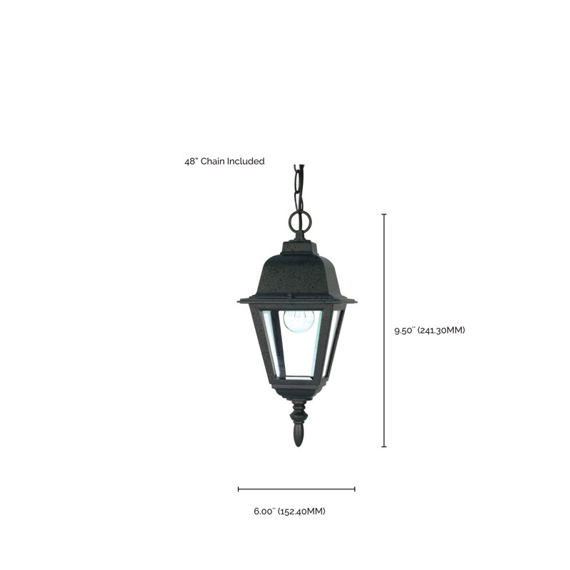 Monmouth Outdoor Hanging Lantern, Textured Black