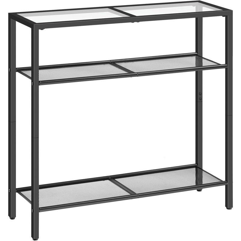Canterbury Glass Console Table, Black