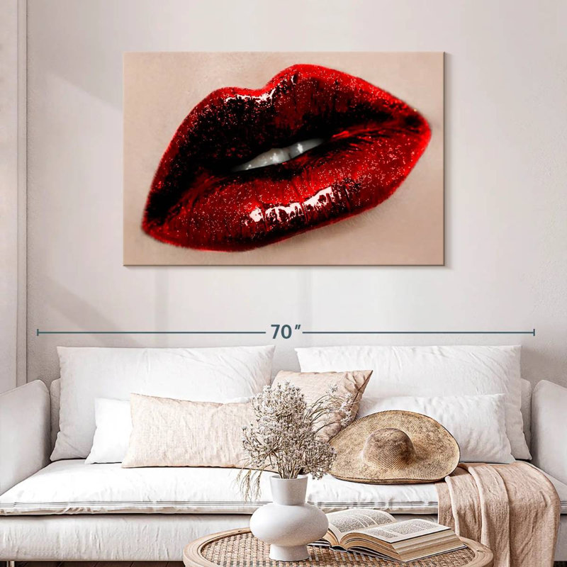 Shuttleworth Dark Red Lips, 30" H x 45" W