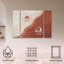 Ensemble de 3 panneaux - Emel Tunaboylu «Moon and Sun Terracotta», art mural sur toile pour le salon, la chambre à coucher ou le bureau 