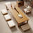 Burlywood Solid Wood Rectangular Coffee Table-109011876